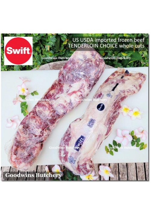 Beef Eye Fillet Mignon Has Dalam TENDERLOIN frozen USDA US choice whole cut SWIFT +/- 3.25kg (price/kg) PREORDER